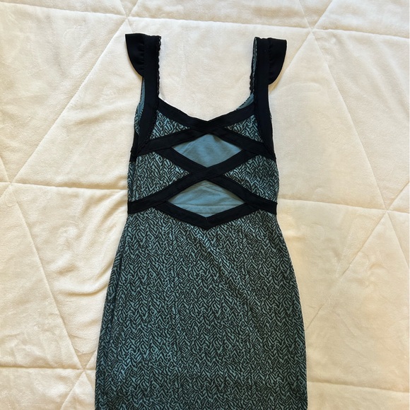 Free People Teal Criss-Cross Back Dress - Picture 4 of 5